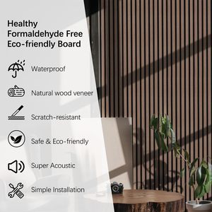 Paneles de Madera Acústicos Ecológicos Modernos, Insonorizantes y Absorbentes de Sonido, para Sala de Estar, Dormitorio, Pared de <span class=keywords><strong>TV</strong></span> y Diseño de Hoteles - Product Image 1