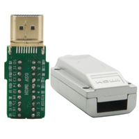 Connecteur HDTV, en alliage de Zinc, sans soudure, 5mm, Terminal à sertir, 4pin, avec coque en métal, pour HDTV