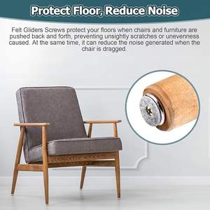 Vis de glissement en feutre, tampons en feutre de 22mm de diamètre pour pieds de meubles, coussinets de jambe de chaise ronds coussinets coulissants à clous pour tabourets pieds de jambe de table - Product Image 6
