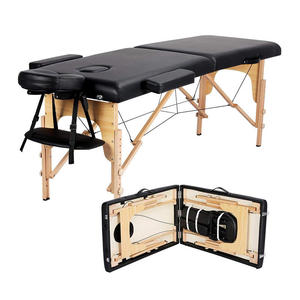 Meubles de salon de beauté personnalisés, lit de spa pliable en bois noir portable, <span class=keywords><strong>table</strong></span> de <span class=keywords><strong>massage</strong></span>, lit de <span class=keywords><strong>massage</strong></span> pour masseur - Product Image 4