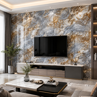 Panneau mural en marbre UV, plaque décorative en PVC, panneau imperméable haute brillance pour salon, hôtel et espace commercial