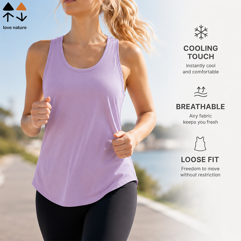 Women's Open Back Yoga Tank Top Lightweight Breathable High Stretch Sleeveless Loose Fit Top for Running Pilates Gym Workout