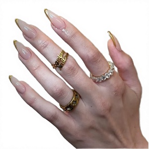 <span class=keywords><strong>Uñas</strong></span> postizas ABS al por mayor, populares estilo Y2K, con diseño <span class=keywords><strong>de</strong></span> lazo, estilo industrial, con pedrería brillante, preformadas, diseño 3D pre-prensado, caja <span class=keywords><strong>de</strong></span> 24 unidades - Product Image 1