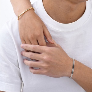 Retro Gold Plated High-end Curved Rhinestone Jewelry Zircon Chain <b>Bracelet</b> for <b>Couple</b> - Product Image 2