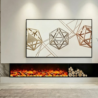 Cheminée électrique artistique haut de gamme, flamme multicolore, WiFi, Bluetooth, taille personnalisée pour la décoration de villas, hôtels et projets commerciaux