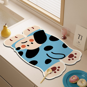Cartoon Kitchen Mat Diatomaceous Earth Non Slip Novelty Shape Animal Print Absorbent Quick Drying Easy Clean - Product Image 1