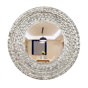 Miroir mural circulaire <span class=keywords><strong>de</strong></span> luxe en verre, grand format, avec cadre en PU glamour, pour <span class=keywords><strong>salle</strong></span> <span class=keywords><strong>de</strong></span> <span class=keywords><strong>bain</strong></span>, dressing et maison - Vente en gros - Product Image 2