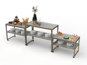 Hôtel de luxe 4 et 5 étoiles restauration restaurant 3 couches buffet assiette gâteau présentoir salade et sushi stand riser pour plat - Product Image 6