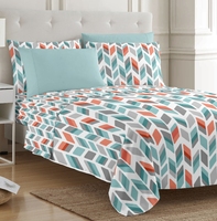 Sprei & Sarung Bantal 6 Pcs Motif Cetak Koleksi Rumah Amerika China Factory Comfort 1800 Thread Ct Silky Smooth Ukuran King