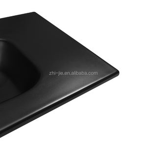 JETMAN Lavabo en céramique <span class=keywords><strong>noir</strong></span> mat Lavabo à <span class=keywords><strong>main</strong></span> Ensemble de lavabo de salle de bain Lavabo <span class=keywords><strong>avec</strong></span> armoire - Product Image 4