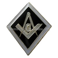 Badges maçonniques personnalisés en alliage de zinc plaqué argent et or, épingles en émail souple pour hommes