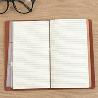 Set Jurnal Vintage Ber-resleting, Buku Catatan Kulit Imitasi, Binder Perjalanan, Buku Kertas Kraft
