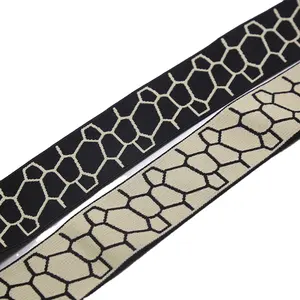 Customized Logo Jacquard 4cm Width Soft Glitter Gold Elastic Bands 40mm Sewing Waistband Clothing Dress Garment Accessories