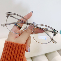 Nuevas Gafas Ópticas de Prescripción con Lentes Transparentes, Media Montura, Estilo Vintage, con Bloqueo de Luz Azul y Fotocromáticas para Hombre