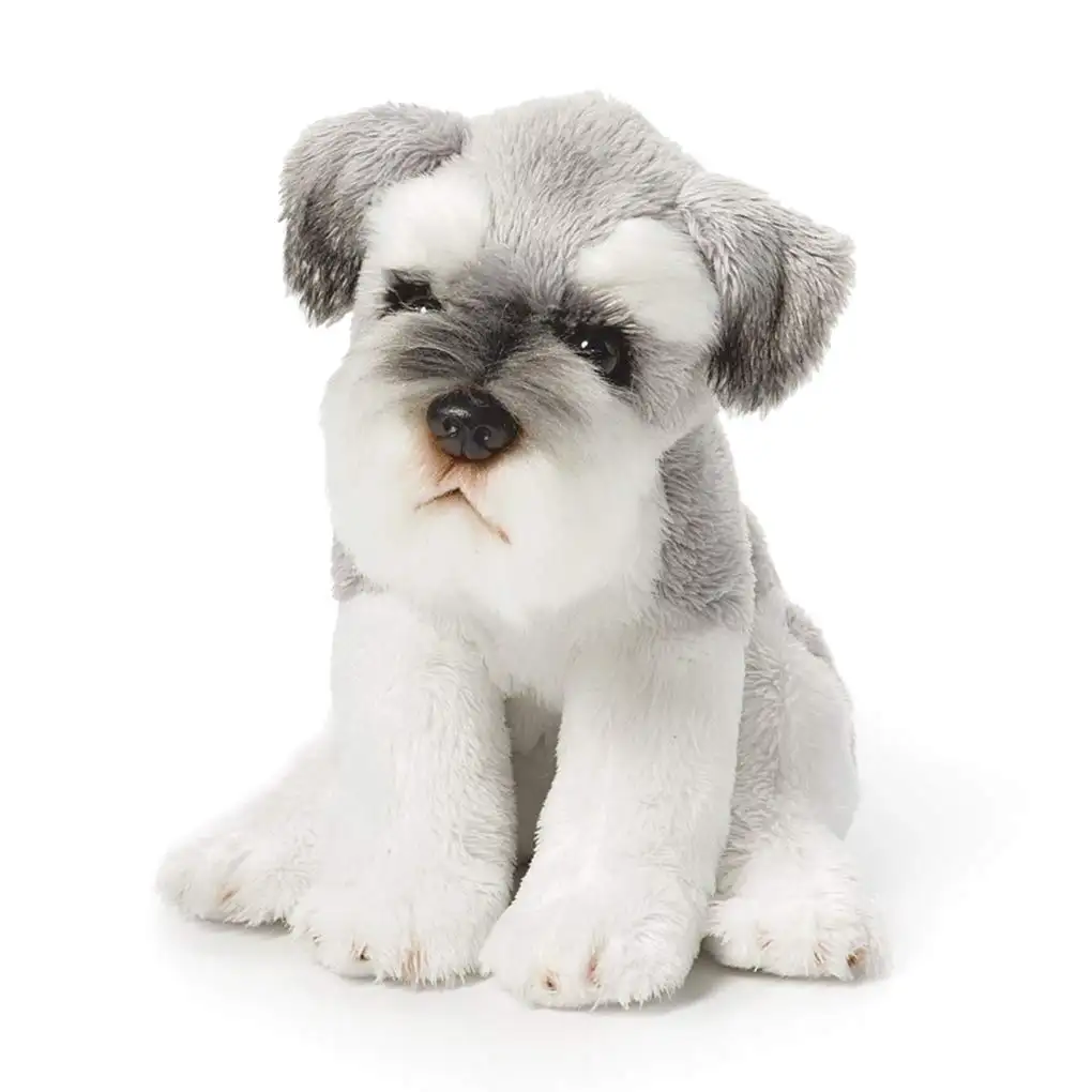Custom Schnauzer Stuffed Animal Soft Puppy Dog Plush Hugging Pillow Schnauzer Plush for Kids Boys Girls Birthday