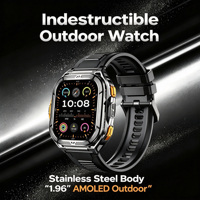 Reloj Inteligente en Oferta con GPS para Aventuras al Aire Libre, Pantalla AMOLED de 1.96 Pulgadas, Resistente al Agua 5 ATM, Monitor de Salud para Senderismo y Camping