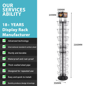Étalage de collations en métal à 4 côtés pour <span class=keywords><strong>magasin</strong></span> de détail, design rotatif, étagères d'affichage pour <span class=keywords><strong>magasin</strong></span> de détail à des fins de présentation - Product Image 4