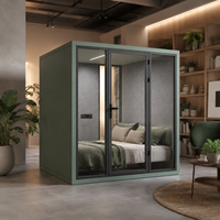 Cabine de repos modulaire insonorisée avec lit pour bureau, cabine de sieste silencieuse pour usage commercial