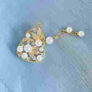 Broche de Aleación de Lujo Ligero y Elegante con Cristales y Perlas de Imitación, Ideal para Banquetes, Bodas y Fiestas - Product Image 4