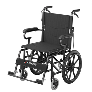 <span class=keywords><strong>Fauteuil</strong></span> <span class=keywords><strong>roulant</strong></span> directement de l'usine avec cadre en acier peint et siège en tissu Oxford respirant, pneus solides durables et double frein, autopropulsé - Product Image 1