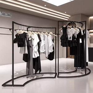 Đường cong hình dạng màu đen của phụ nữ quần áo hiển thị giá quần áo cửa hàng Kệ triển lãm thương mại quần áo hiển thị đứng - Product Image 4