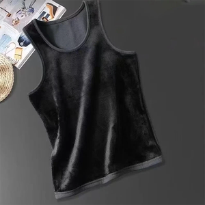 Custom US Size Men Casual Fleece Lined Tank <b>Top</b> Vest Underwear Warm Thermal Base <b>Layer</b> Undershirt Sherpa Lined Sleeveless Shirt - Product Image 2