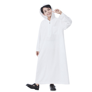 Robe à capuche islamique pour garçon, Arabie Saoudite, Dubaï, Turquie, vêtements de prière ethniques Hui, tunique <span class=keywords><strong>longue</strong></span>, kaftan marocain, <span class=keywords><strong>djellaba</strong></span> pour enfants - Product Image 2
