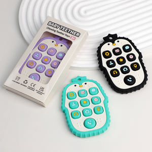 Jouets à bulles Pop Fidget en forme de pingouin jouets de <span class=keywords><strong>dentition</strong></span> pour bébé anneau de <span class=keywords><strong>dentition</strong></span> télécommandé avec réfrigérateur Pop pour bébés de 0 à 6 mois - Product Image 2