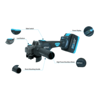 Amoladora Angular Inalámbrica de 20V, Herramienta Eléctrica de Pulido de 125mm