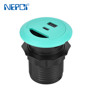 Enchufe integrado de escritorio profesional con puertos USB para oficina en casa Salida de ahorro de espacio de con Carga rápida de 65W - Product Image 3