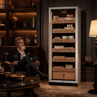 Humidor électrique grande capacité 288L avec étagères en bois et refroidissement par ventilateur pour le stockage et la présentation de cigares - Vente en gros