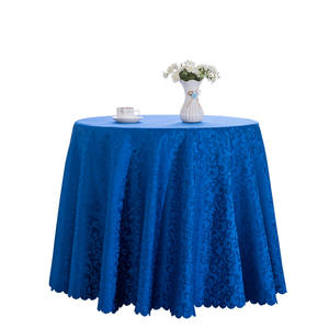 Taplak meja hotel desain modern, taplak meja penutup meja jacquard kait tunggal bulat dekorasi pesta - Product Image 1