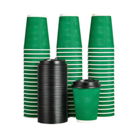 Échantillon gratuit de gobelets à café en papier personnalisés, gobelets biodégradables, revêtement écologique PLA, fournitures pour les cafés, gobelets en papier pour le café