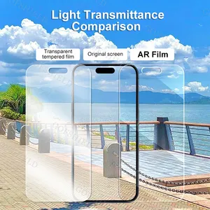 GOFSHIELD AR Filme Protetor de Tela AR de Alta Transmitância Reflexivo Reduz o Refletor para o iPhone 15 Plus AR Screen Guard