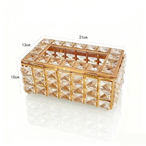 Nueva Caja de Pañuelos de Cristal Dorado con Diseño de Cristal Transparente, para Sala de Estar, Hogar, Bodas, Diseño Creativo, Almacenamiento de Papel para Servilletas de Escritorio - Product Image 6