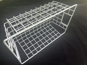 White <strong>Wire</strong> <strong>Baskets</strong> with Handles <strong>Wire</strong> Storage Organizer <strong>Baskets</strong> for Kitchen, Household Refrigerator for Cabinets - Product Image 3