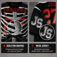 OEM ODM Herren Unisex Boxy Retro Fußballtrikot Übergroß Digital Bedruckt 100% Baumwolle Vintage Grafik American Football Trikot