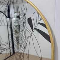 Miroir mural Art Déco en fer forgé avec motif végétal tropical gravé, pour salle de bain, couloir, appartement, décoration murale