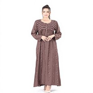 Vestido Midi Estilo Túnica con Volantes, Ligero, de Algodón Orgánico, con Bolsillos, Diseño Personalizado, Cómodo, Transpirable, Venta al Por Mayor - Product Image 1