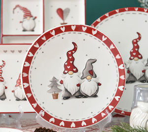 Juego de Vajilla Navideña con Diseño de Gnomo Personalizado OEM, Vajilla de Cerámica al por Mayor con su Logotipo/Diseño para las Fiestas - Product Image 1