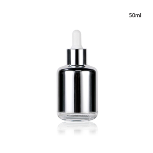 Luxury Silver <b>Dropper</b> <b>Bottle</b> Glass <b>Bottle</b> Customized Essential Oil <b>Bottle</b> Cosmetics Container Empty With Rubber Stopper <b>Dropper</b> - Product Image 3