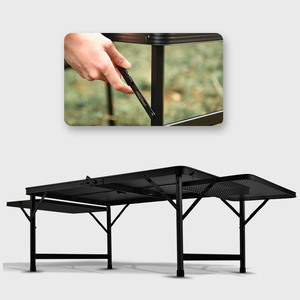 <span class=keywords><strong>Mesa</strong></span> <span class=keywords><strong>Plegable</strong></span> HISPEED para Camping <span class=keywords><strong>con</strong></span> 2 Paneles Laterales, Superficie de Malla, Ajustable, Portátil, para Barbacoa, Picnic, Playa y Senderismo - Product Image 6