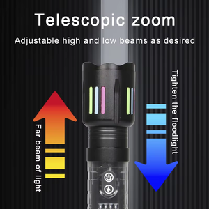 Torcia LED Ricaricabile Super Luminosa con Zoom, Luce Laterale SMD, Display di Potenza, Ideale per Campeggio - Product Image 4