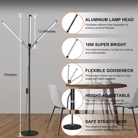 Lámpara de Escritorio LED con Pinza, Luces de Clip para el Cuidado de los Ojos para Oficina en Casa, 5 Colores, Cuello de Cisne Flexible, Adaptador USB, Lámpara de Mesa