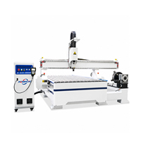 Machine de gravure CNC à bois 4 axes Jinan Mosencnc 1325, gravure 3D sur bois, contrôleur DSP A11 NC-Studio, haute précision pour la sculpture sur métal