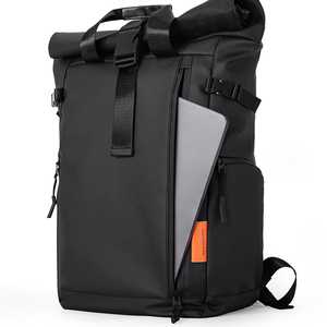 Mochila Unisex Moderna de Gran Capacidad con Cierre Enrollable, de PU, para Portátil, Personalizable, Impermeable, para Estudiantes, Viajes, Negocios - Product Image 6