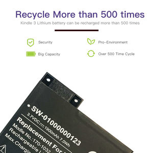 Batería de Litio 170-1032-00 para Lector de Libros Electrónicos <span class=keywords><strong>Amazon</strong></span> Kindle3 Kindle 3 Kindle III 3G 3.7V 1900mAh Batería SWLB - Product Image 4