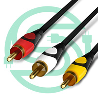 Câble RCA Audio-Vidéo Blindé en Cuivre Nu Noir de Haute Qualité 25m pour Home Cinéma - Offre Spéciale