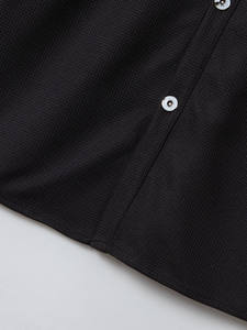 Camisa de manga corta informal con botones de cuatro filas y cuello de polo de punto gofrado de verano para <span class=keywords><strong>hombre</strong></span> - Product Image 5