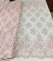 Tissu de dentelle de mariée tendance, haute qualité, lourd, fait main, perles, paillettes, strass, broderie, robes de mariée, accessoires pour filles